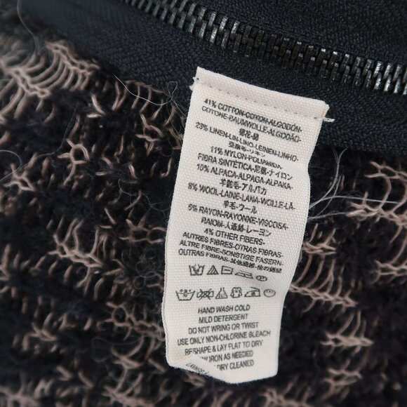 Free People Black and Brown Pullover Floral Sweater Zipper Detail Size XS - Picture 2 of 9